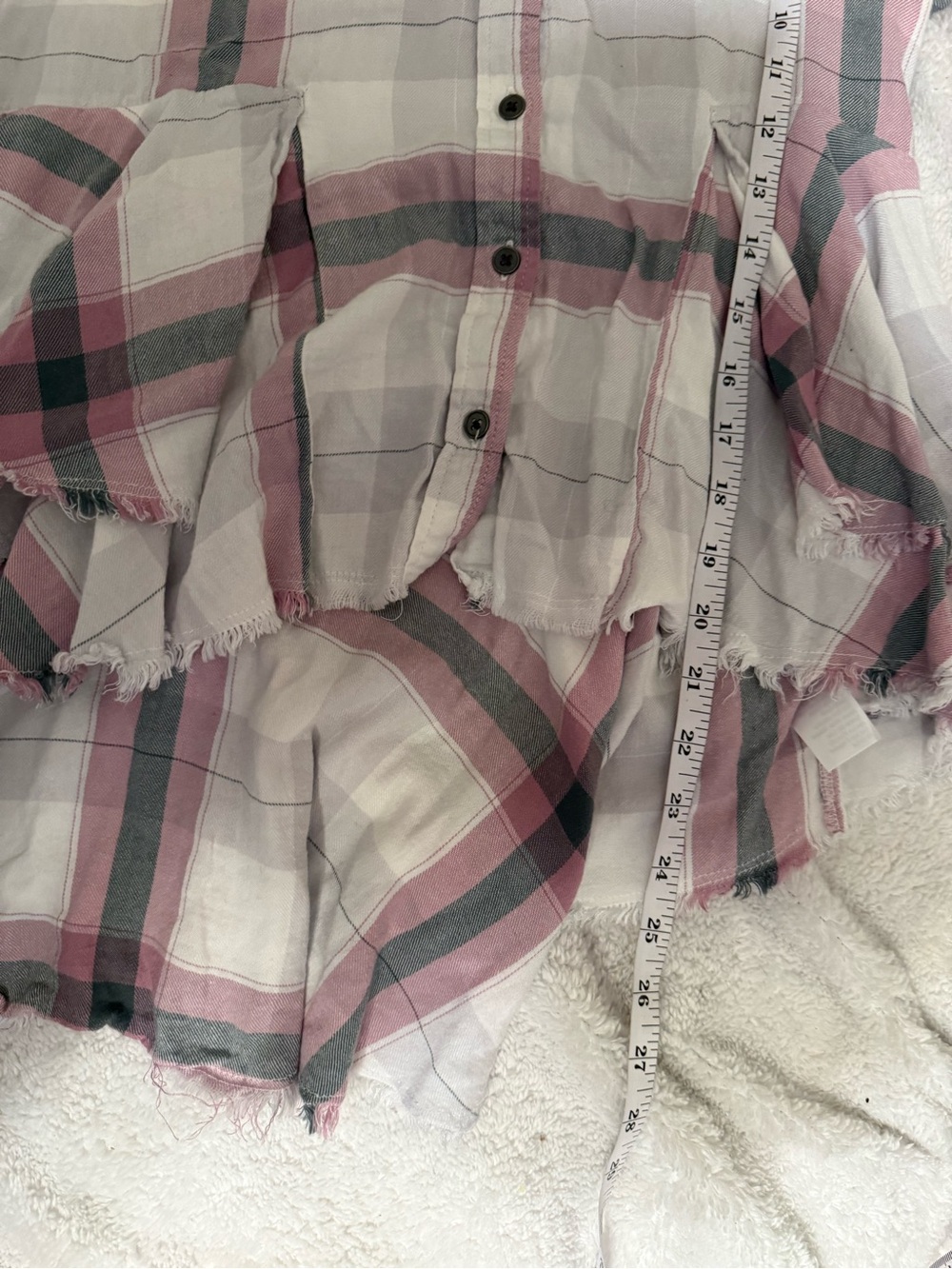 True Craft Pink and Gray Plaid Button-Up Top - Picture 6 of 6